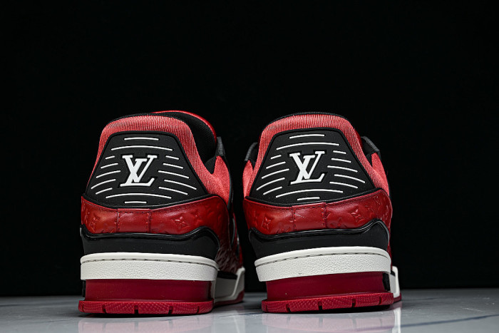 TRAINER LEATHER SPORTS SHOES RED/BLACK/WHITE