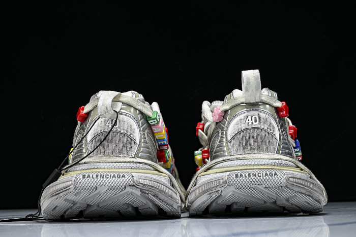 W3XBD9188 3XL EXTREME LACES FASHIONABLE RUNNING SHOES BEIGE/SILVER