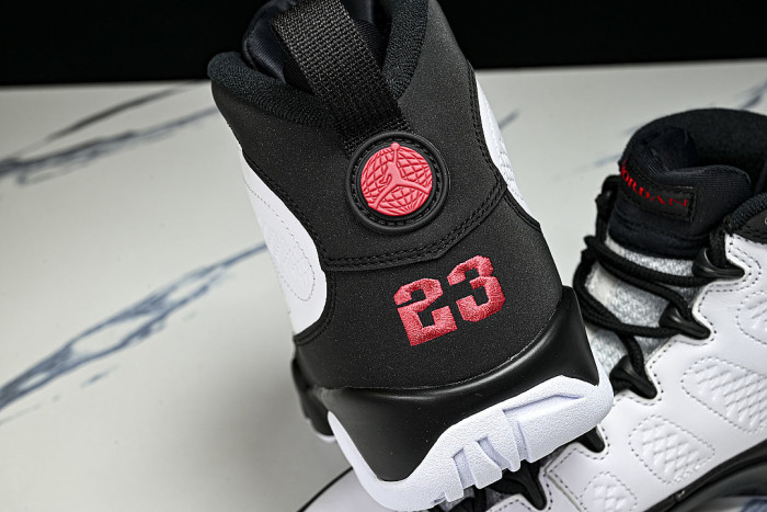 IX6179-100 AIR JORDAN 9 OG AJ9 MEN'S BASKETBALL SHOES FOR CELEBRITIES WHITE/BLACK