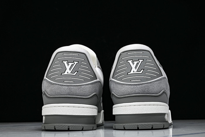 TRAINER LEATHER SPORTS SHOES WHITE/GREY