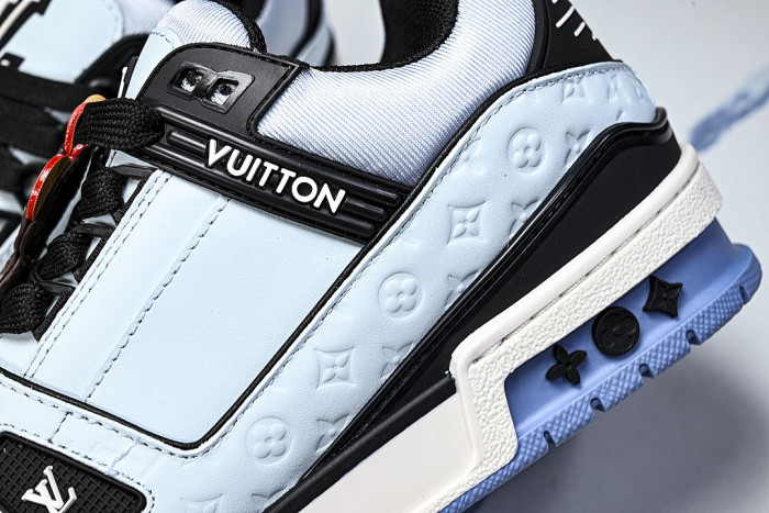 TRAINER LEATHER SPORTS SHOES BLUE/BLACK/WHITE