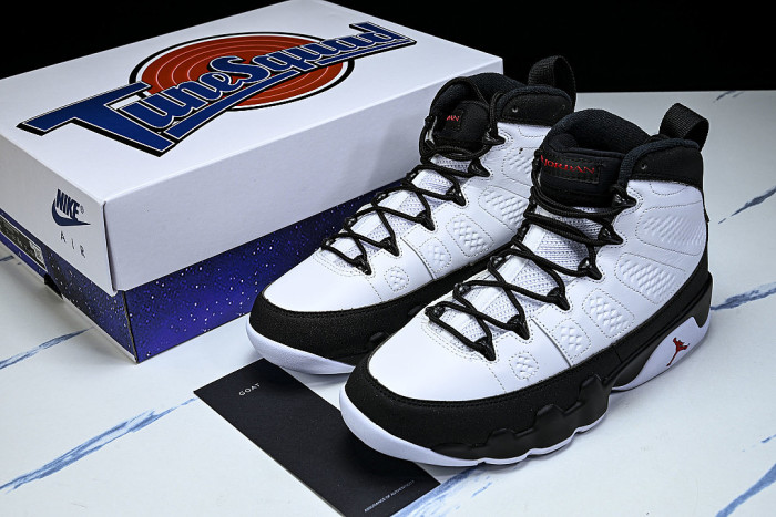 IX6179-100 JORDAN 9 RETRO WHITE/TRUE RED/BLACK