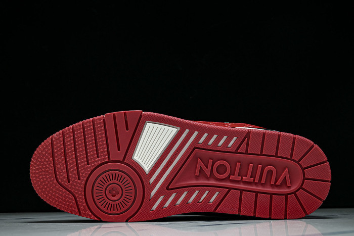 TRAINER LEATHER SPORTS SHOES RED/BLACK/WHITE