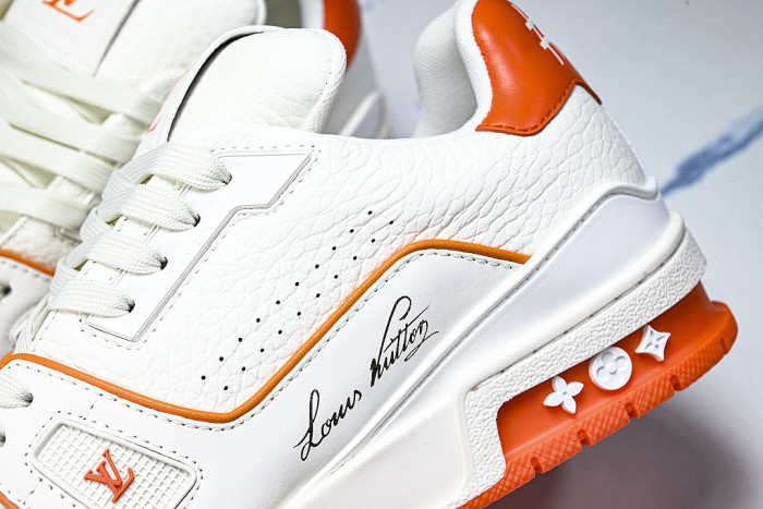 AKRBK MEN'S TRAINER SPORTY LACE UP CASUAL LOW TOP SNEAKERS ORANGE/WHITE