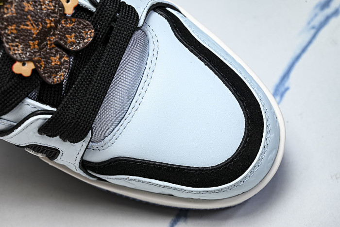 TRAINER LEATHER SPORTS SHOES BLUE/BLACK/WHITE