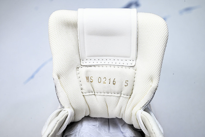 TRAINER LEATHER SPORTS SHOES WHITE/ORANGE/WHITE