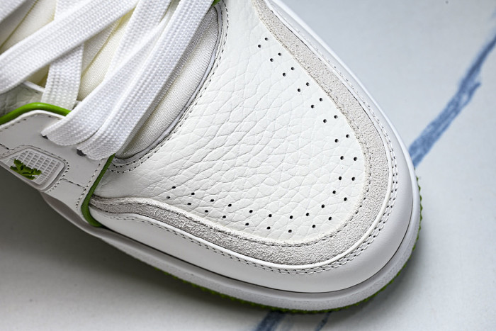 TRAINER LEATHER SPORTS SHOES WHITE/GREEN/WHITE