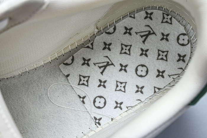 TRAINER LEATHER SPORTS SHOES WHITE/GREEN/WHITE