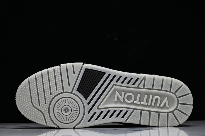 TRAINER LEATHER SPORTS SHOES BLACK/WHITE/BLACK