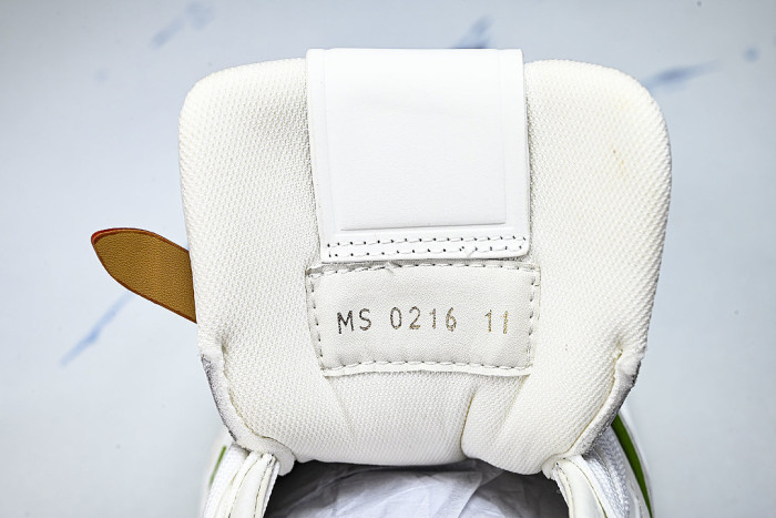 TRAINER LEATHER SPORTS SHOES WHITE/GREEN/WHITE