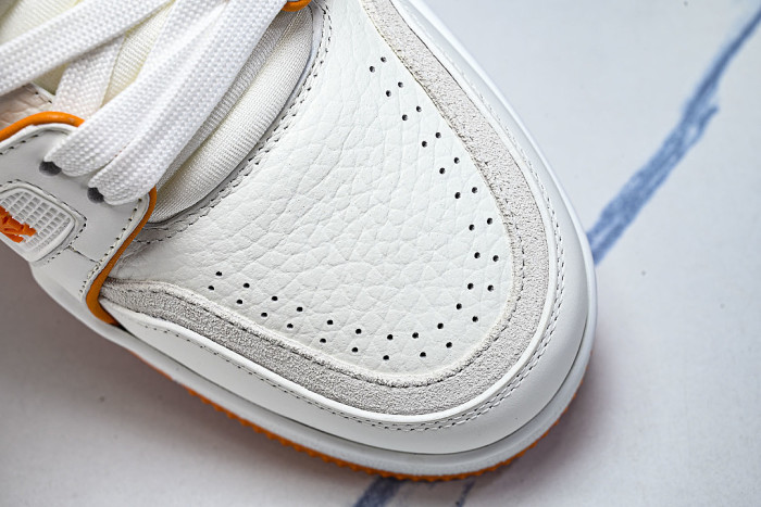 TRAINER LEATHER SPORTS SHOES WHITE/ORANGE/WHITE