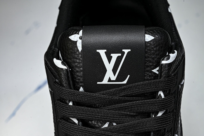 TRAINER LEATHER SPORTS SHOES BLACK/WHITE/BLACK