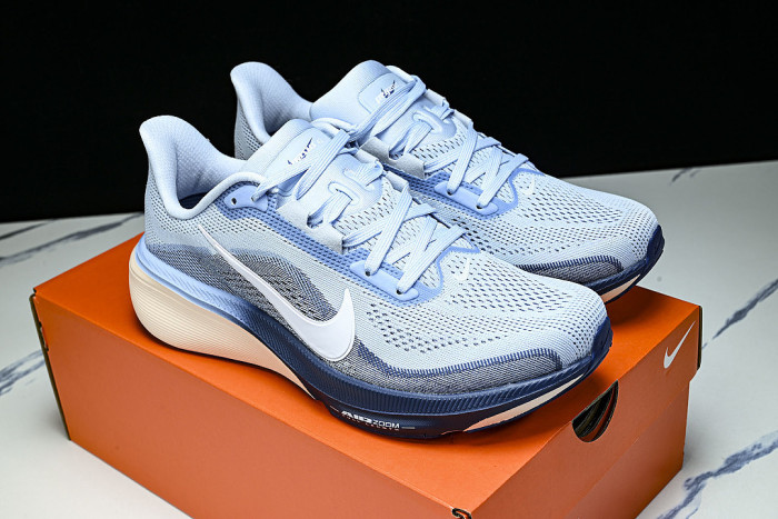 AIR ZOOM PEGASUS 42 WEAR-RESISTANT RUNNING SHOES BLUE/NAVY/WHITE