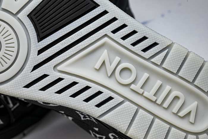 TRAINER LEATHER SPORTS SHOES BLACK/WHITE/BLACK