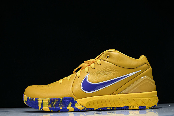 IV6592-700 LOS ANGELES LAKERS ZOOM KOBE 4 PROTRO SNEAKERS YELLOW/KLEIN BLUE