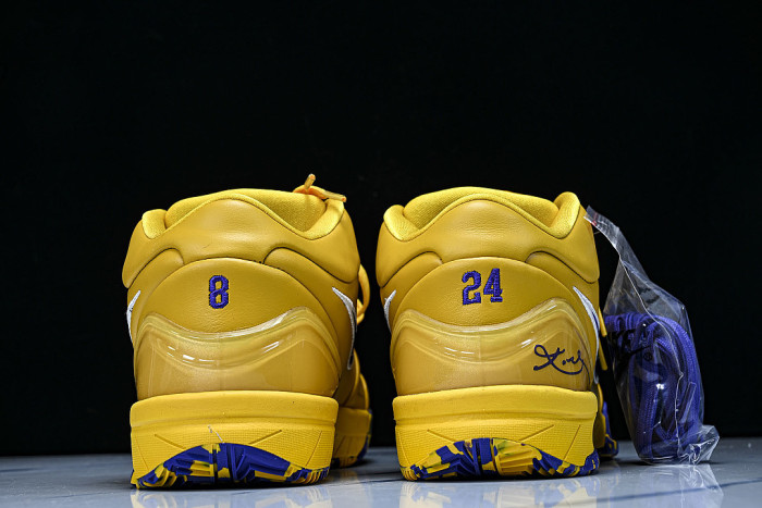 IV6592-700 LOS ANGELES LAKERS ZOOM KOBE 4 PROTRO SNEAKERS YELLOW/KLEIN BLUE