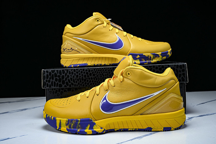 IV6592-700 LOS ANGELES LAKERS ZOOM KOBE 4 PROTRO SNEAKERS YELLOW/KLEIN BLUE