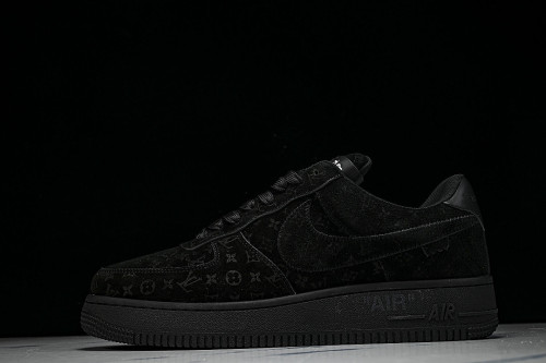 AIR FORCE 1 LOW-TOP CASUAL SNEAKERS BLACK/BLACK/BLACK
