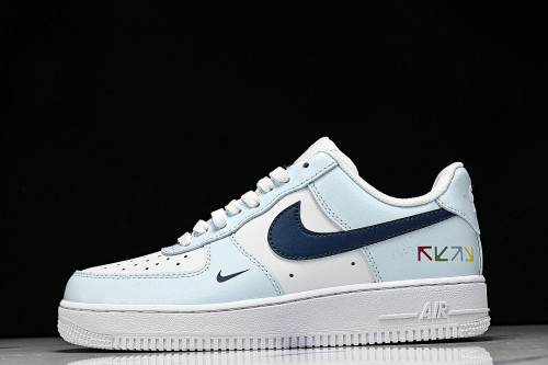 HV2511-100 AIR FORCE 1 07 LOW CASUAL SNEAKERS SKY BLUE/NAVY BLUE/WHITE