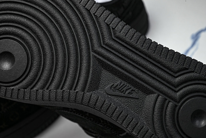 AIR FORCE 1 LOW-TOP CASUAL SNEAKERS BLACK/BLACK/BLACK