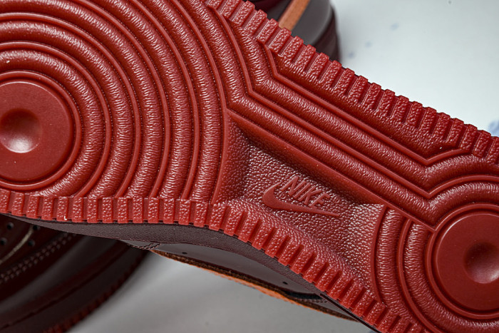 IO4489-601 AIR FORCE 1 07 LOW CASUAL SNEAKERS WINE RED/ORANGE