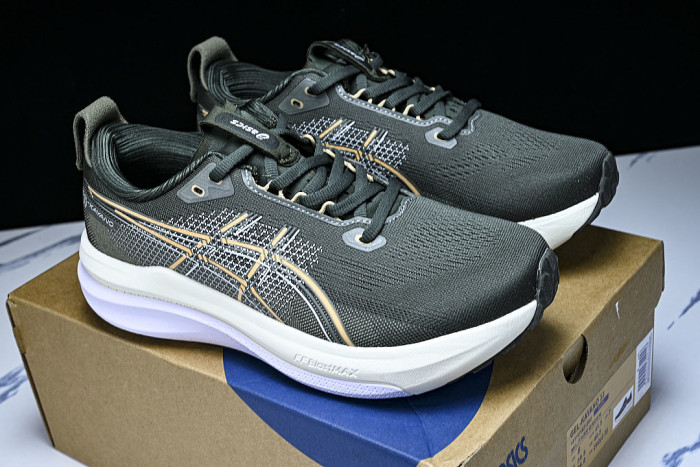 1011C167-200 GEL KAYANO 33 WEAR-RESISTANT GRIP SUPPORT TRAINING RUNNING SHOES BLACK/INKINESS