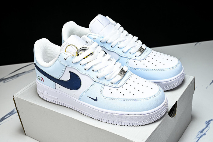 HV2511-100 AIR FORCE 1 07 LOW CASUAL SNEAKERS SKY BLUE/NAVY BLUE/WHITE