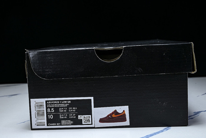 IO4489-601 AIR FORCE 1 07 LOW CASUAL SNEAKERS WINE RED/ORANGE