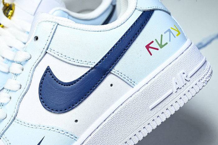 HV2511-100 AIR FORCE 1 07 LOW CASUAL SNEAKERS SKY BLUE/NAVY BLUE/WHITE