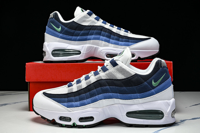 IH7855-100 AIR MAX 95 ANTI SLIP AND WEAR RESISTANT AIR CUSHIONED RUNNING SHOES BLACK/BLUE/WHITE