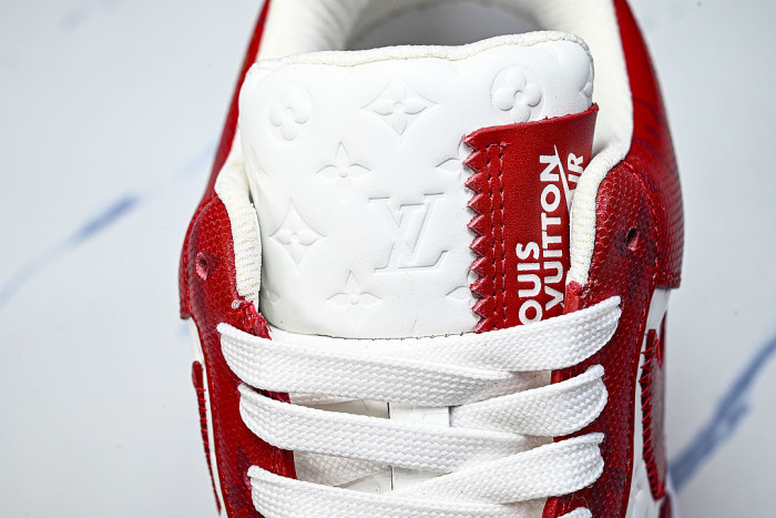 AIR FORCE 1 LOW-TOP CASUAL SNEAKERS WHITE/RED