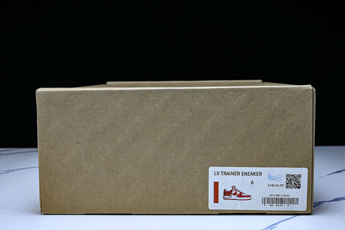 AIR FORCE 1 LOW-TOP CASUAL SNEAKERS WHITE/RED