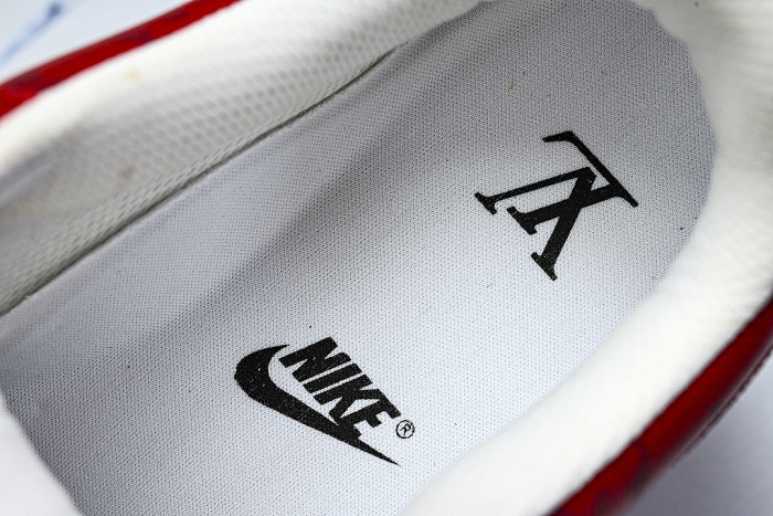 AIR FORCE 1 LOW-TOP CASUAL SNEAKERS WHITE/RED