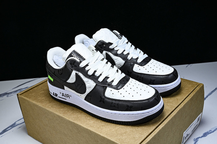 AIR FORCE 1 LOW LACE UP CASUAL SNEAKERS BLACK/WHITE