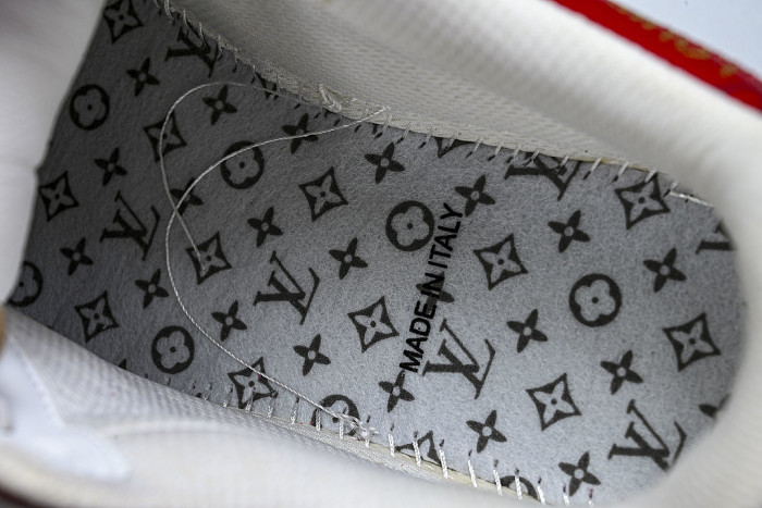 AIR FORCE 1 LOW-TOP CASUAL SNEAKERS WHITE/RED