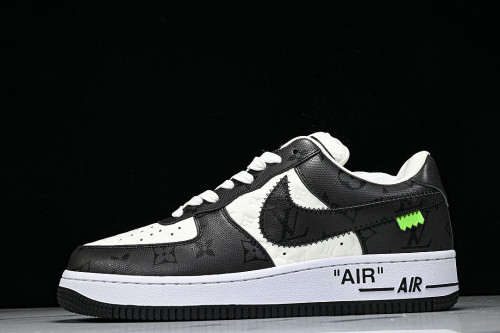 AIR FORCE 1 LOW LACE UP CASUAL SNEAKERS BLACK/WHITE
