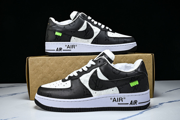 AIR FORCE 1 LOW LACE UP CASUAL SNEAKERS BLACK/WHITE