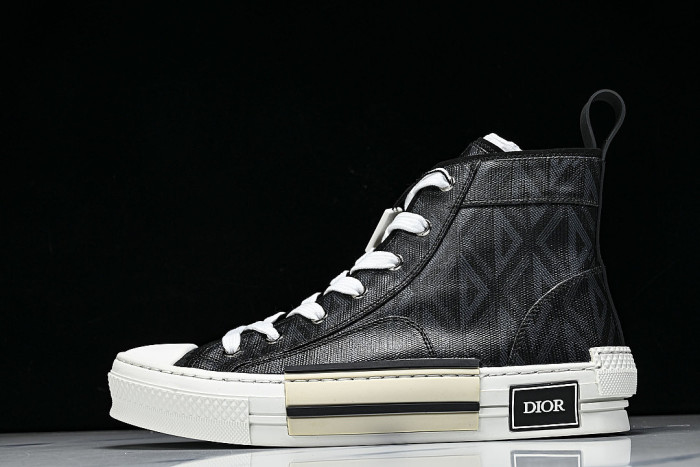 NEW STYLE MEN'S AND WOMEN'S SHOES OBLIQUE PRINTING B23 HIGH TOP SPORTS SHOES BLACK/INKINESS