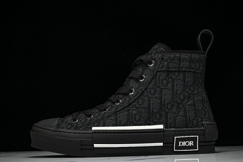 NEW STYLE MEN'S AND WOMEN'S SHOES OBLIQUE PRINTING B23 HIGH TOP SPORTS SHOES BLACK/INKINESS