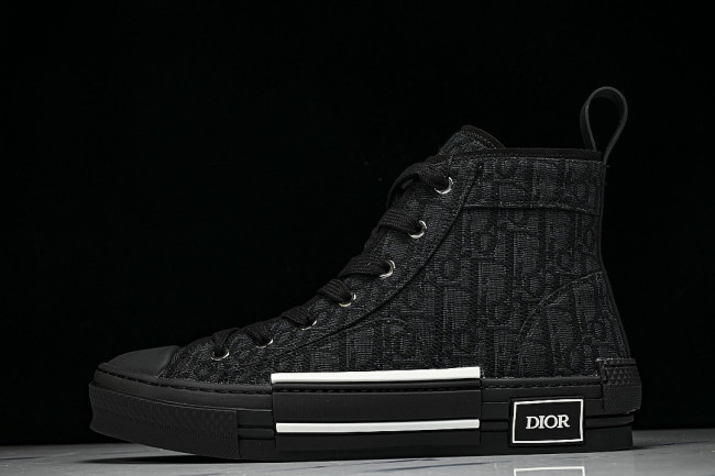 NEW STYLE MEN'S AND WOMEN'S SHOES OBLIQUE PRINTING B23 HIGH TOP SPORTS SHOES BLACK/INKINESS