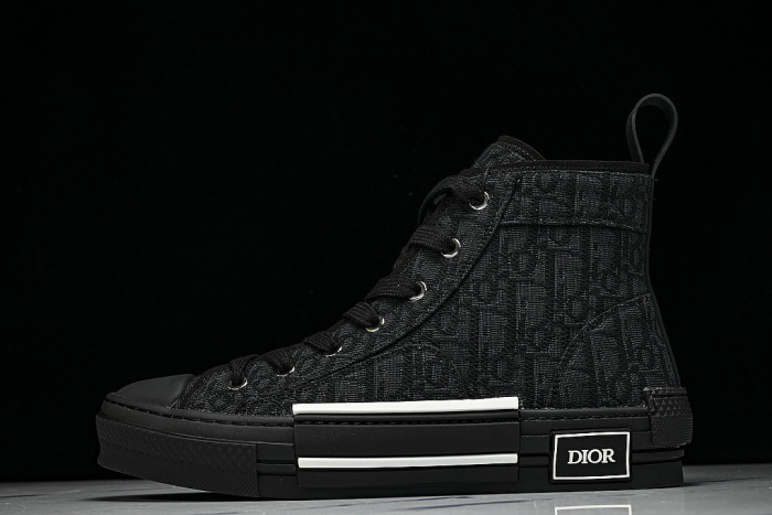 NEW STYLE MEN'S AND WOMEN'S SHOES OBLIQUE PRINTING B23 HIGH TOP SPORTS SHOES BLACK/INKINESS