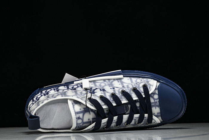 MEN'S LOW TOP PRINT B23 LACE UP FLAT SHOES COMBINED WITH CASUAL SPORTS SHOES NAVY BLUE/BLUE