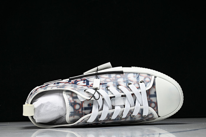MEN'S LOW TOP PRINT B23 LACE UP FLAT SHOES COMBINED WITH CASUAL SPORTS SHOES BLUE/WHITE