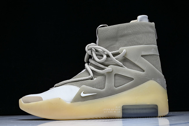 AR4237-900 AIR FEAR OF GOD 1 FOG CO BRANDED HIGH STREET OATS LIGHT GRAY/GREY