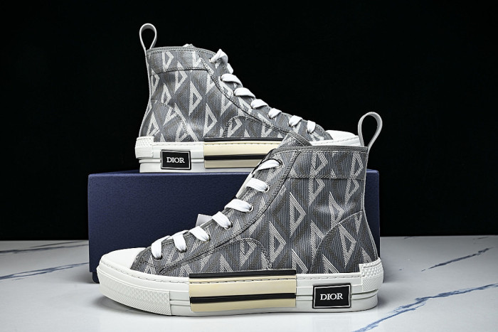 NEW STYLE MEN'S AND WOMEN'S SHOES OBLIQUE PRINTING B23 HIGH TOP SPORTS SHOES DARK GRAY/GREY