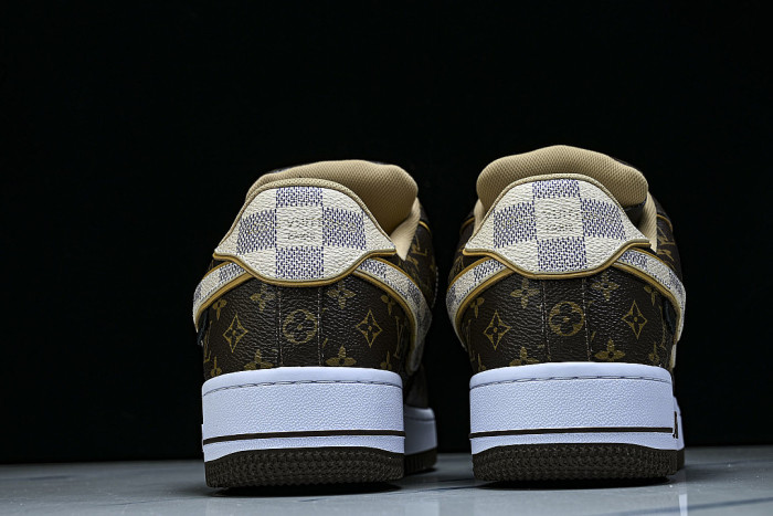 AIR FORCE 1 LOW LACE UP CASUAL SNEAKERS BROWN/COFFEE
