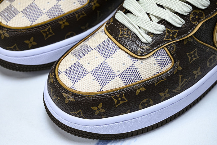 AIR FORCE 1 LOW LACE UP CASUAL SNEAKERS BROWN/COFFEE