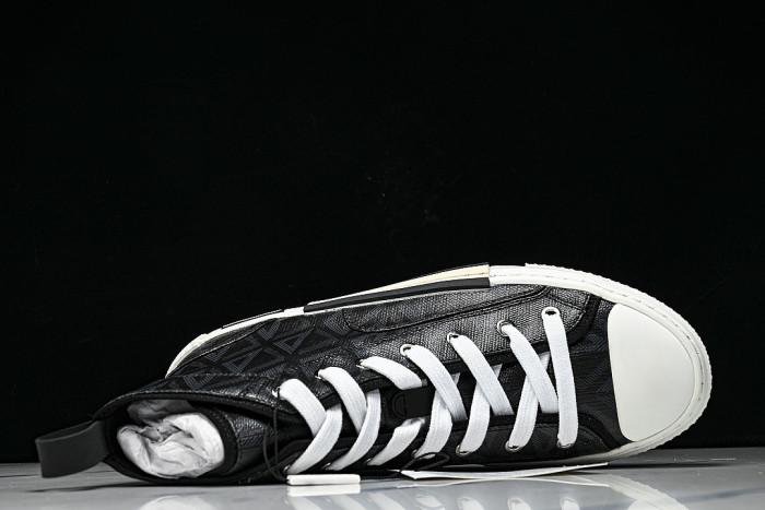 NEW STYLE MEN'S AND WOMEN'S SHOES OBLIQUE PRINTING B23 HIGH TOP SPORTS SHOES BLACK/INKINESS