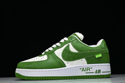 AIR FORCE 1 LOW LACE UP CASUAL SNEAKERS DARK GREEN/GREEN