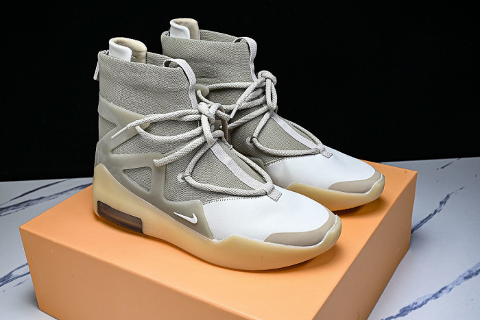 AR4237-900 AIR FEAR OF GOD 1 FOG CO BRANDED HIGH STREET OATS LIGHT GRAY/GREY